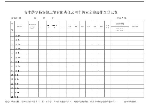 (完整版)车辆安全隐患排查登记表.doc