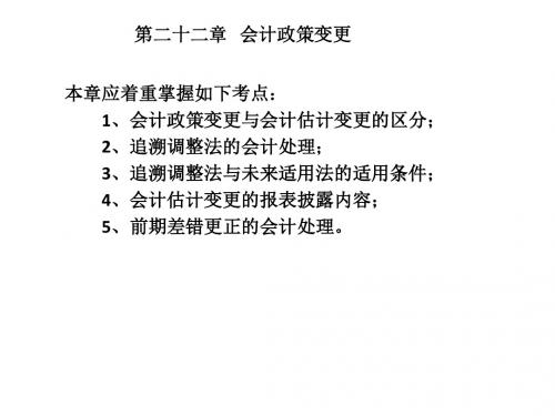 第二十二章  会计政策变更-PPT文档资料