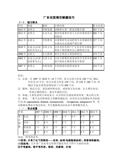 广东英语完型填空解题技巧