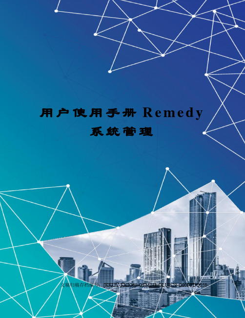 用户使用手册Remedy系统管理