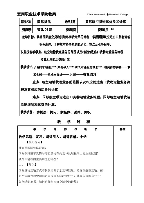 国际航空货物运价及其计算