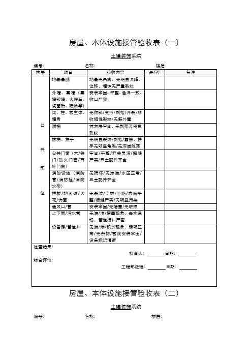 物业承接查验表格