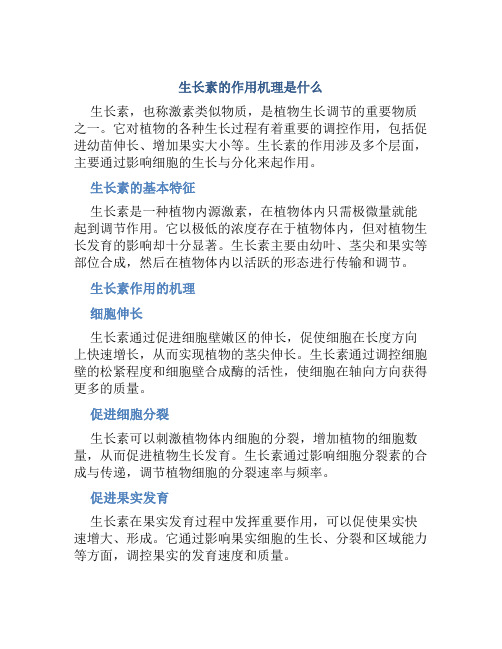 生长素的作用机理是什么