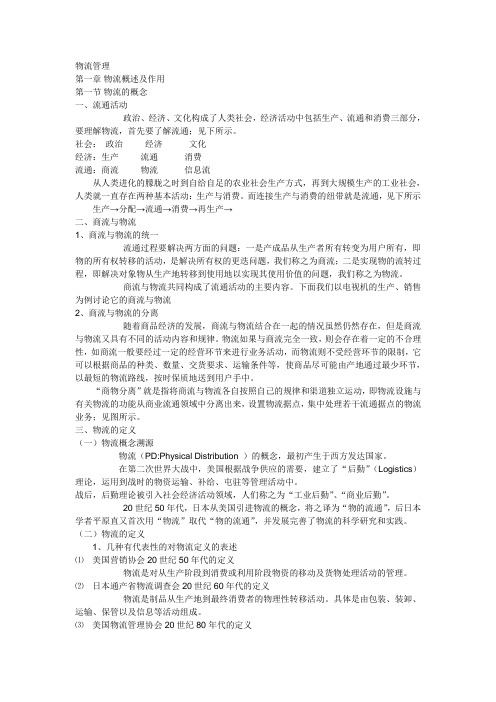 物流管理综合复习资料