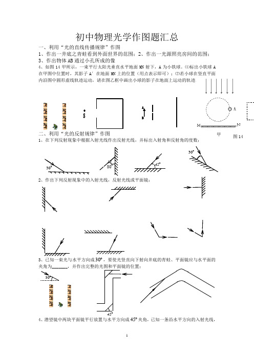 初中物理光学最全分类作图题汇总