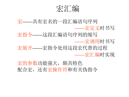 汇编语言入门教程PPT-第七章宏定义