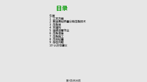 页岩气水平井分段大型压裂实践PPT课件