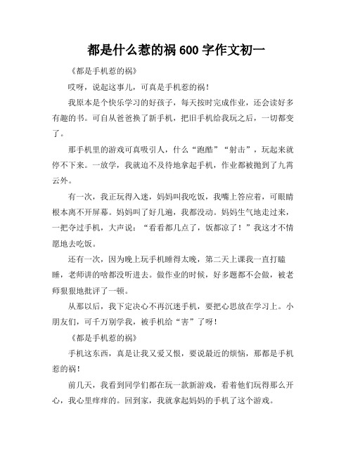 都是什么惹的祸600字作文初一