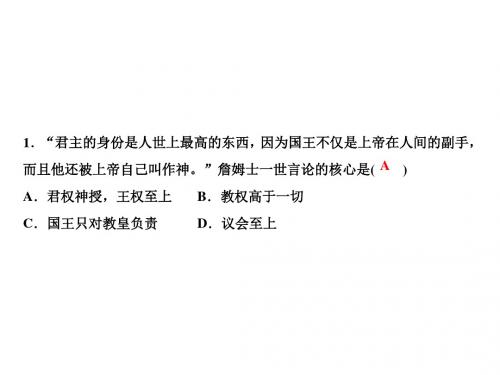 2019年秋九年级历史部编版上册课件：第6单元 专题四 欧美资产阶级革命(共13张PPT)