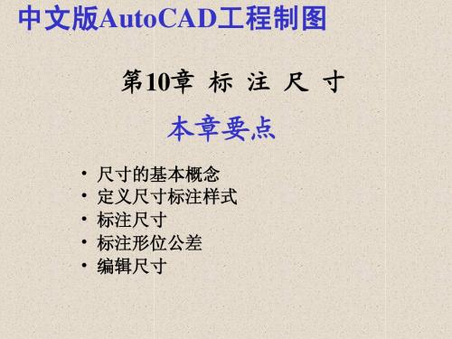 中文版AutoCAD工程制图(2006版)第10章标注尺寸简明教程PPT课件