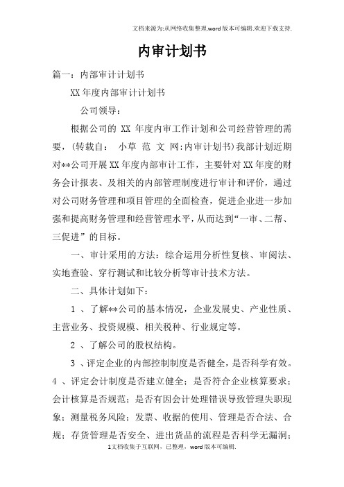 内审计划书