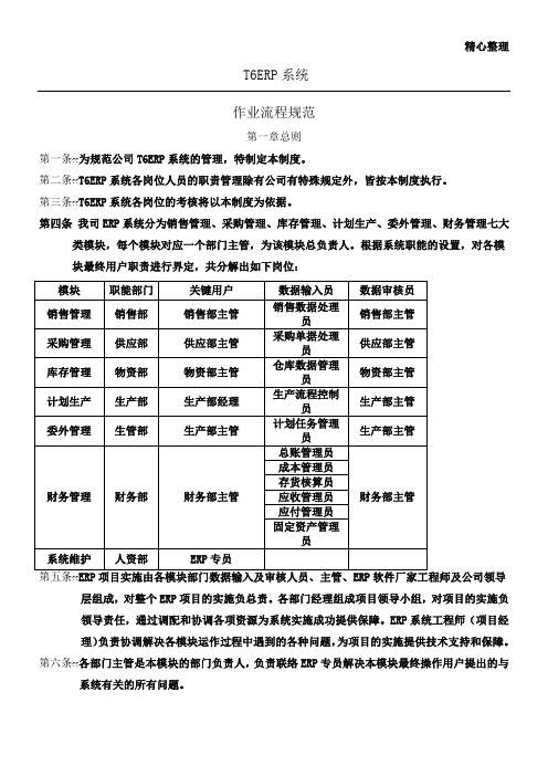 T6流程及管理制度