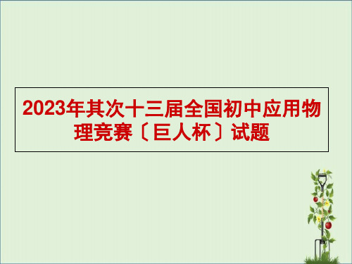 2013巨人杯物理初赛资料