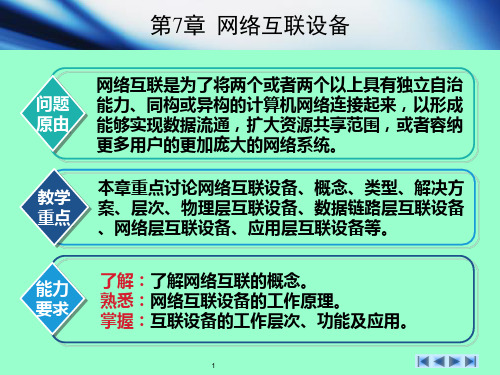 计算机网络技术第7章网络互联设备