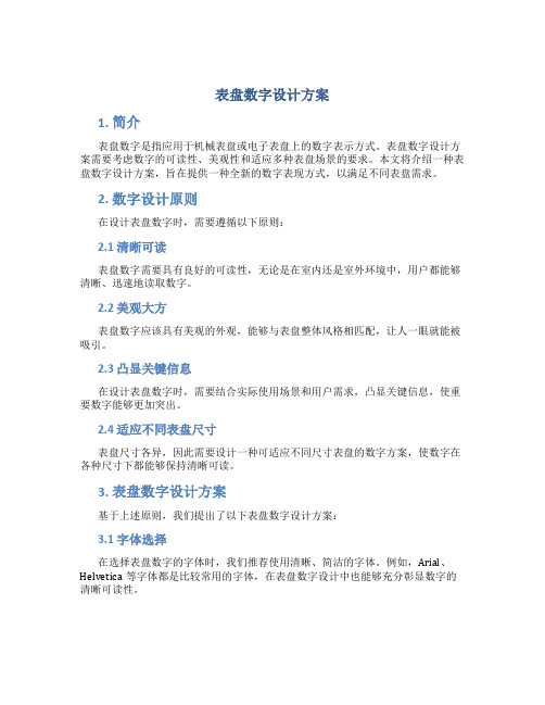 表盘数字设计方案