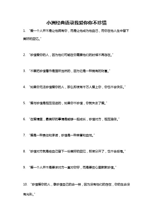 小洲经典语录我爱你你不珍惜