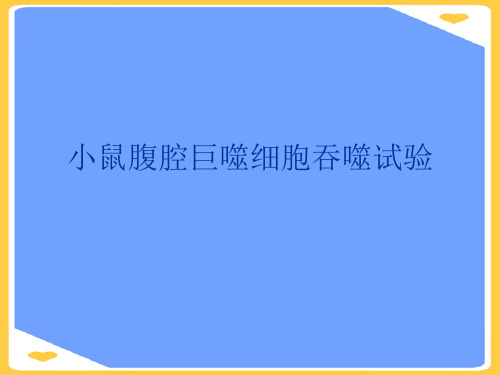 小鼠腹腔巨噬细胞吞噬试验(优秀)PPT资料