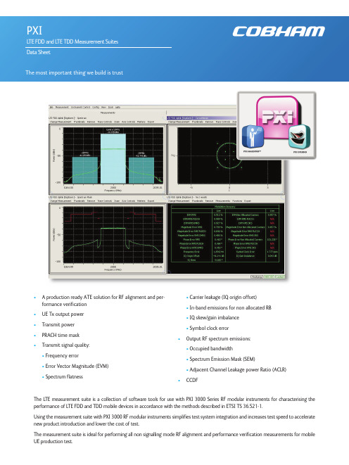 Keysight LTE FDD和TDD测量套件数据手册说明书