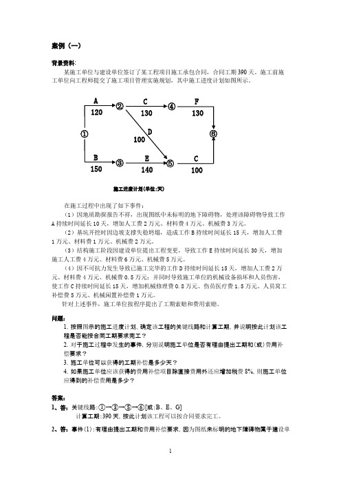 关于索赔的几个案例