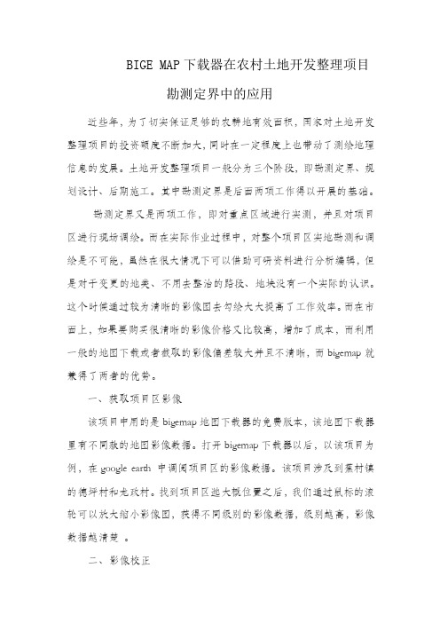 BIGE MAP下载器在农村土地开发整理项目勘测定界中的应用