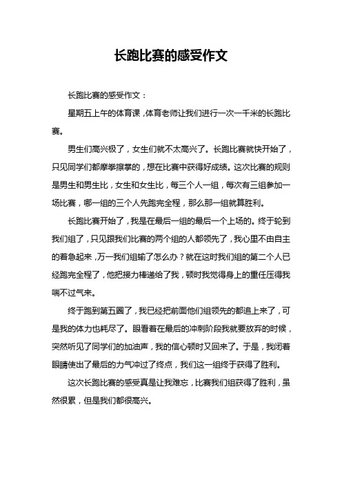 长跑比赛的感受作文