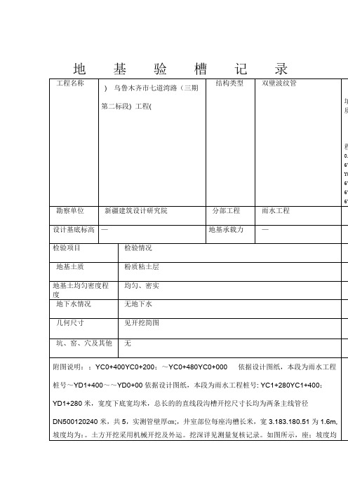 管线地基验槽记录表汇总