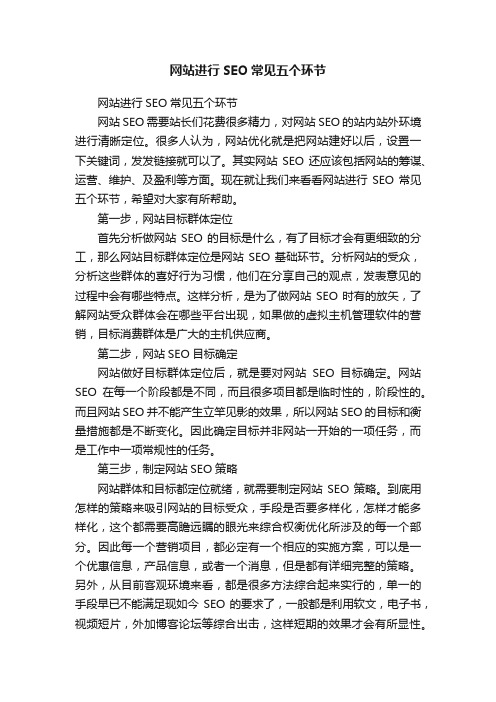 网站进行SEO常见五个环节