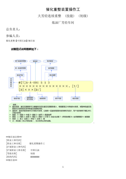 催化重整装置操作工(初级  技能)2