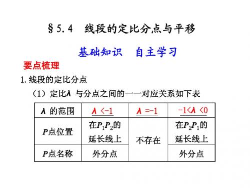 5.4  线段的定比分点与平移