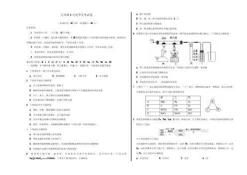 武汉武大附中九年级3月月考化学卷