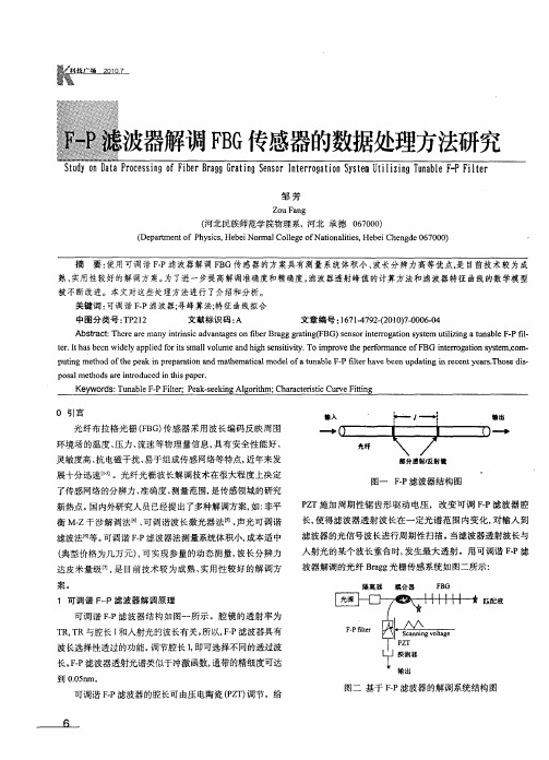 F-P滤波器解调FBG传感器的数据处理方法研究