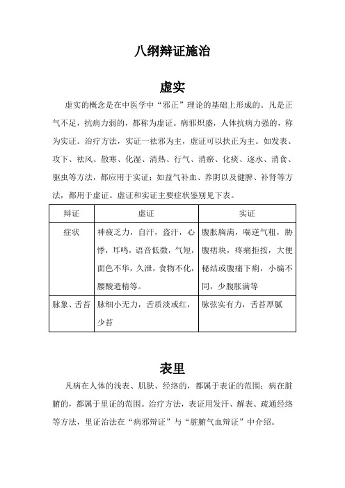 中医八纲辩证施治