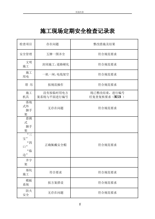 施工现场定期安全检查记录表[1]