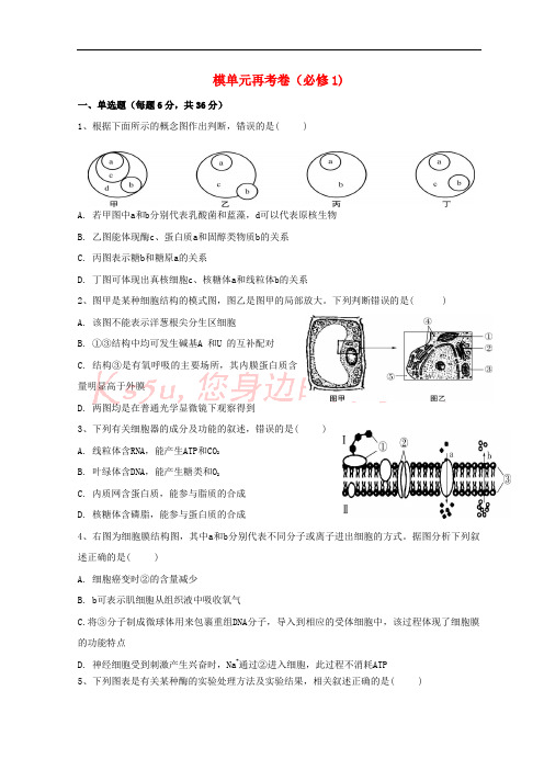 广东省惠州市2019年高考生物总复习 单元再考卷(必修1)