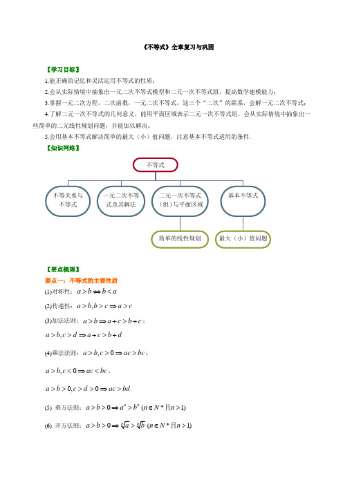 31知识讲解_不等式全章复习与巩固_基础