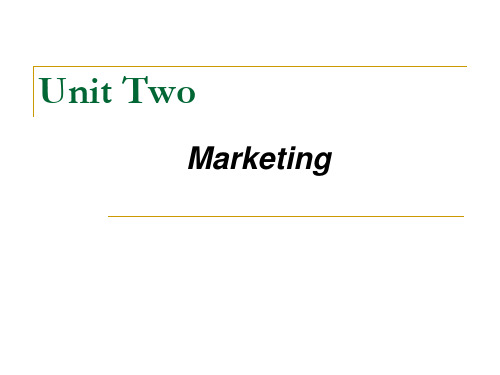 商务英语口语Unit 2 Marketing[精]