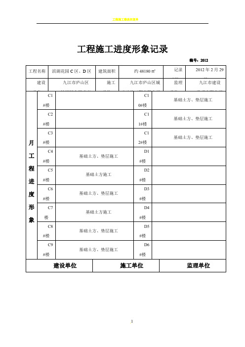 工程施工进度形象记录1