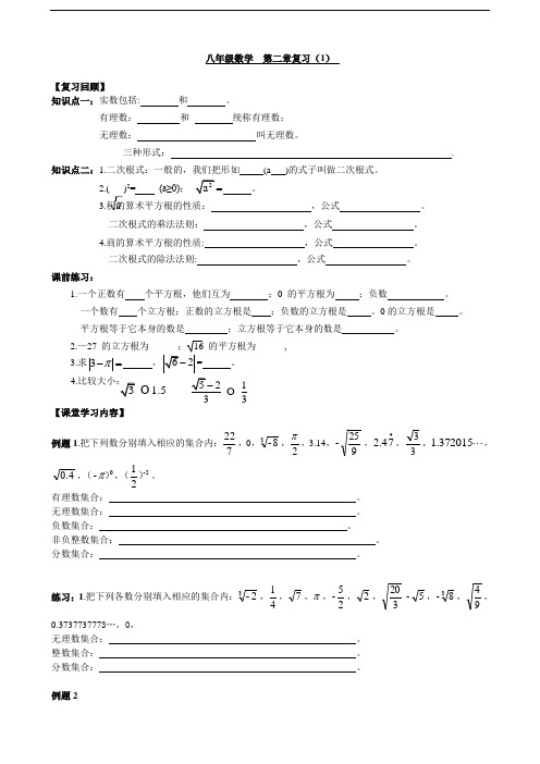 北师大版八年级数学上册第二章实数复习(1)