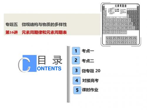 2019版一轮优化探究化学(苏教版)课件：专题5+第16讲 元素周期律和元素周期表