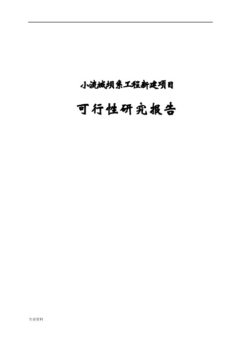 小流域坝系工程项目可行性研究报告