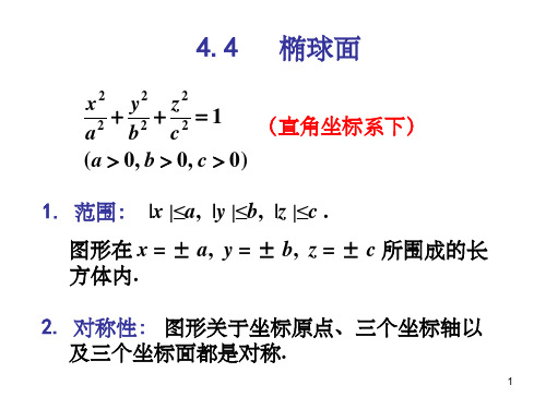 4.4-4.6 椭球面、双曲面、抛物面(课堂PPT)