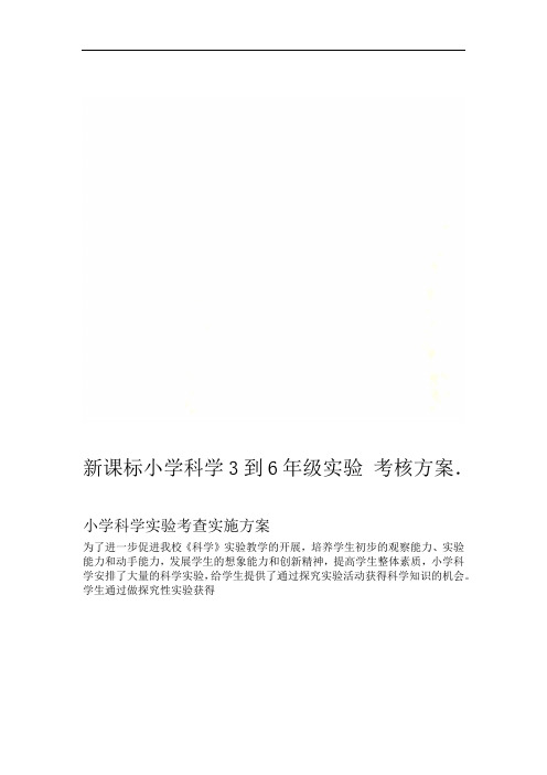 新课标小学科学3到6年级实验考核方案