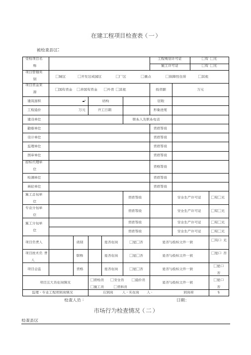 (完整版)在建工程项目检查表(一)