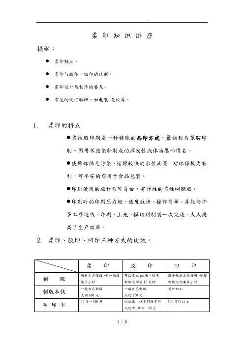 新柔印知识讲座