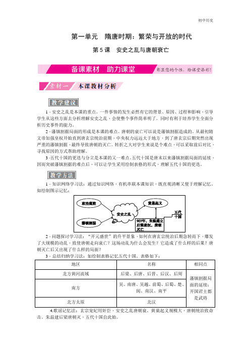 七年级下册历史第5课 安史之乱与唐朝衰亡备课素材