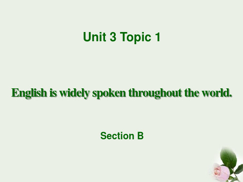 《English is widely spoken throughout the world》SectionB 图文