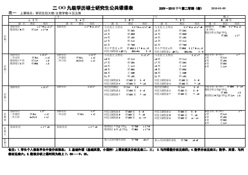 学历硕士课表