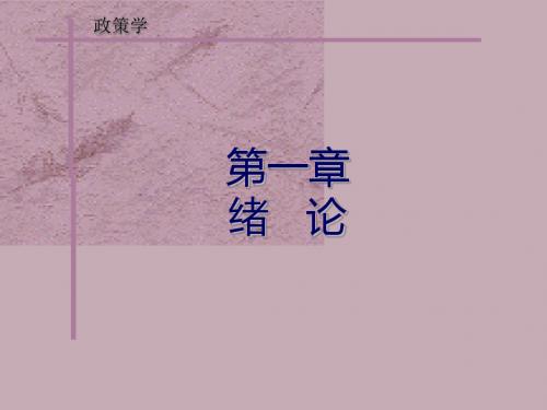 谢明公共政策导论第一章绪论