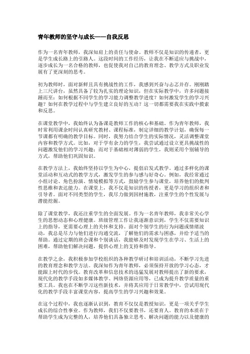 青年教师的坚守与成长——自我反思