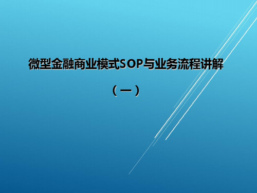 微型金融商业模式SOP与业务流程讲解(一二两部分全 200P)